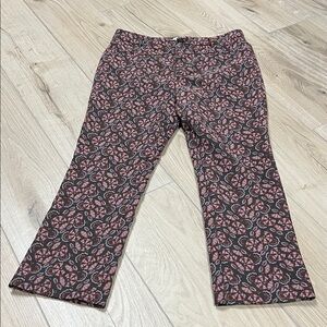 Anthropologie orange and Brown Patterned Straight Leg Pants